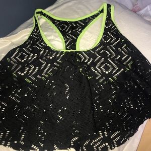 Black & Neon Yellow Bikini Cover Up